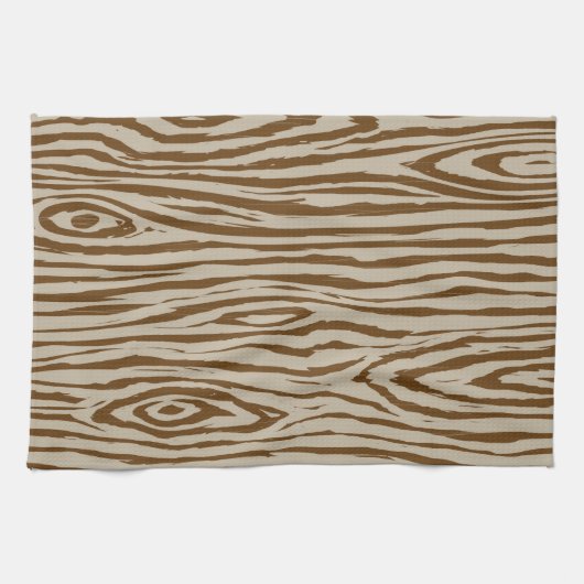 Faux Bois - Ontwerp van houtkorrels Theedoek (Horizontaal)