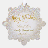 faux bokeh glitter baby foto ornament kaart (Achterkant)