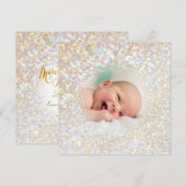 Faux Bokeh Glitter Effect baby Foto Feestdagenkaart (Voorkant / Achterkant)