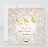 Faux Bokeh Glitter Effect baby Foto Feestdagenkaart (Achterkant)