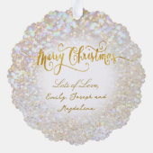 Faux Bokeh Glitter Effect baby Foto Ornament Kaart (Achterkant)