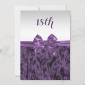 Faux bont en Paarse boog 18e verjaardag Kaart (Voorkant)