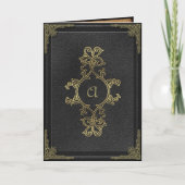 Faux  Book Hoesje Gothic Wedding Invitation (Voorkant)
