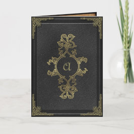 Faux  Book Hoesje Gothic Wedding Invitation