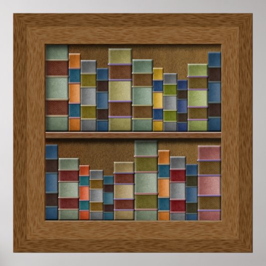 Faux Book Spines Shelf Poster (Voorkant)