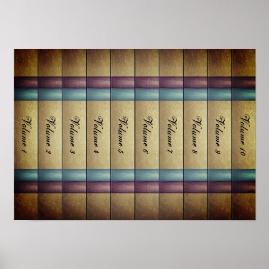 Faux Book Spines Volumes of Books Poster (Voorkant)