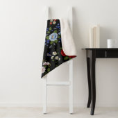 Faux borduurende rode en blauwe bloemen sherpa deken (In situ)