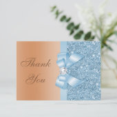 Faux Bow Sequins Blauwe Melk Chocolade Bedankt (Staand voorkant)