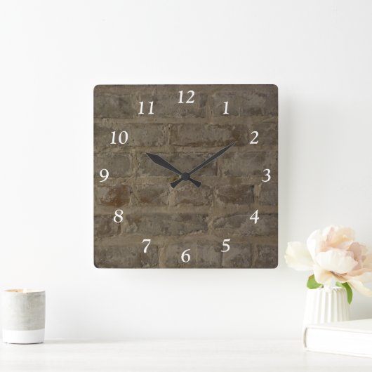 Faux Brick Wall Vierkante Klok (Huis)