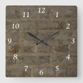 Faux Brick Wall Vierkante Klok (Voorkant)