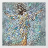 Faux Broken Glass Jesus Raamsticker (Vel)
