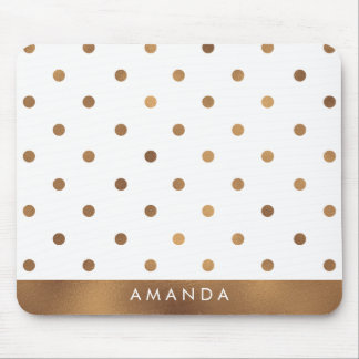 Faux BRONZE POLKA DOTS PERSONALIZE TOEVOEGEN JOUW Muismat