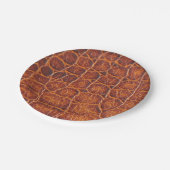 Faux Brown Crocodile Skin Print Papieren Bordje (Gekanteld)