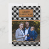 Faux Brown Leather Black Buffalo's kerstmis Feestdagenkaart (Voorkant)