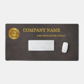 Faux Brown Leather Company Desk Mat (Keyboard & Muis)