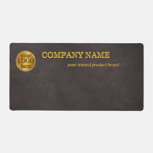 Faux Brown Leather Company Desk Mat (Voorkant)