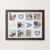 Faux Brown Leather Lijst Pap Foto Collage Legpuzzel (Horizontaal)