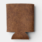Faux Brown Leather Modern Business Logo Blikjeskoeler (Achterkant)