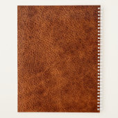 Faux Brown Leather Modern Business Logo Planner (Achterkant)