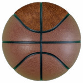 Faux Brown Leather Modern Monogram Basketbal (Rechts)
