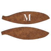Faux Brown Leather Modern Monogram Basketbal (Panelen)