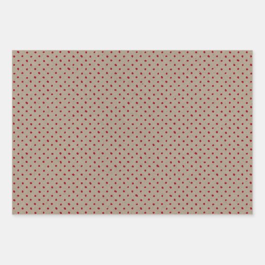 Faux Brown & Red Kraft Paper With Multi Patterns