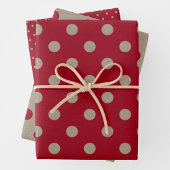 Faux Brown & Red Kraft Paper With Polka Dots