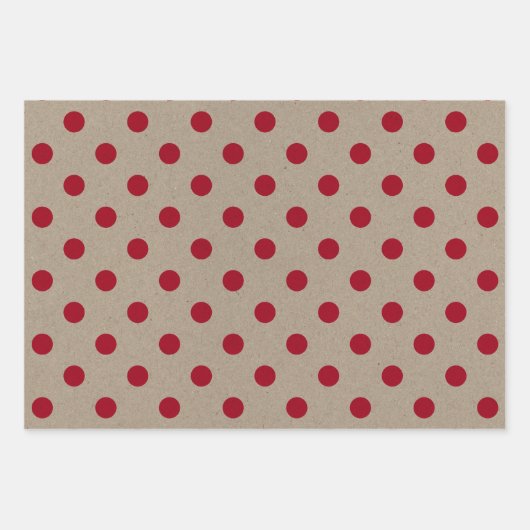 Faux Brown & Red Kraft Paper With Polka Dots (Voorkant 2)