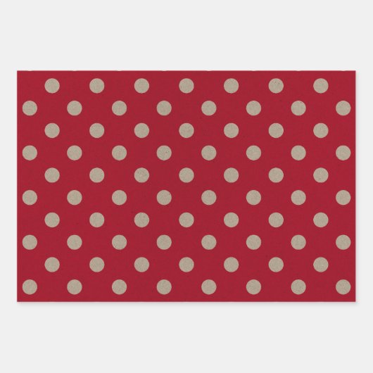 Faux Brown & Red Kraft Paper With Polka Dots (Voorkant)