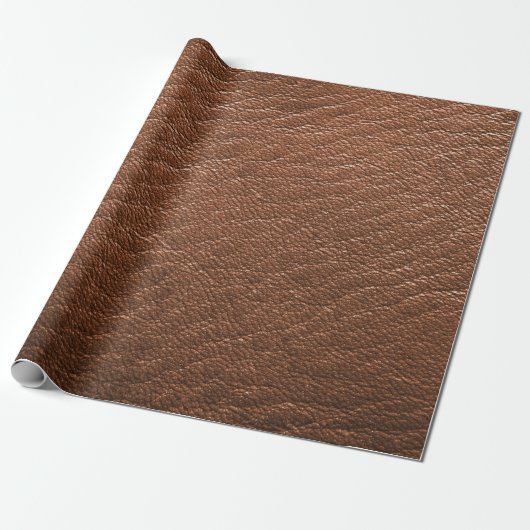 Faux bruin dierenlederen print cadeaupapier (Uitgerold)