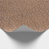 Faux bruin dierenlederen print cadeaupapier (Hoek)