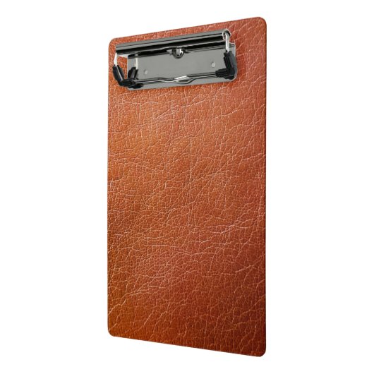Faux bruin leder mini klembord (Angled2)