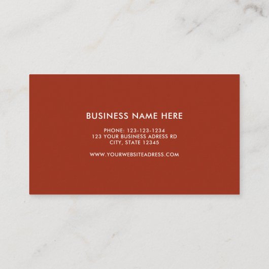 Faux bruin leder Moderne vormgeving Visitekaartje (Achterkant)