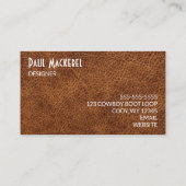 Faux bruin leder visitekaartje (Achterkant)