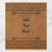 Faux bruin leder wijn etiket (Enkel label)