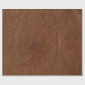 Faux bruin lederen look cadeaupapier (Vlak)