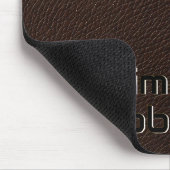 Faux Bruin Lederen Mousepad met Embossed Text Muismat (Hoek)
