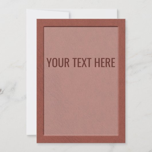 Faux bruin lederen textiel aankondiging (Voorkant)