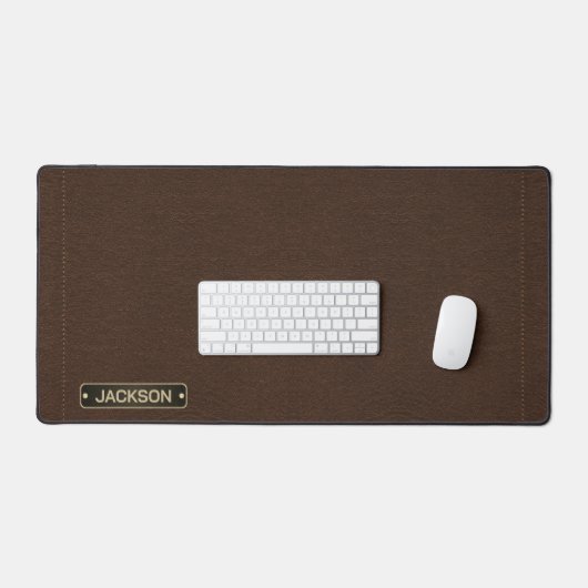 Faux bruin steek leer - personaliseren bureaumat (Keyboard & Muis)