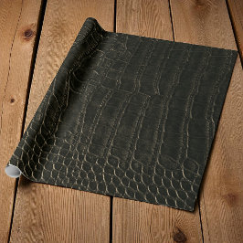 Faux bruine alligator krokodil lederen print cadeaupapier