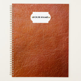 Faux-bruine lederplant planner