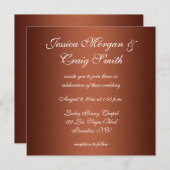 Faux Brushed Copper Ombre Wedding Kaart (Voorkant / Achterkant)