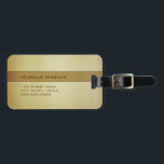 Faux Brushed Gold - Aangepaste naam Bagagelabel<br><div class="desc">Bagagelabel bedrukt met een geborsteld gouden look. Voeg jouw namen en adres toe.</div>