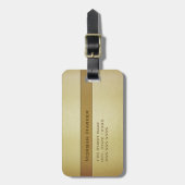 Faux Brushed Gold - Aangepaste naam Bagagelabel (Voorkant verticaal)