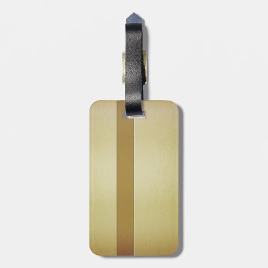 Faux Brushed Gold - Aangepaste naam Bagagelabel (Achterkant verticaal)