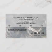 Faux Brushed Silver Metal-Look Visitekaartje (Achterkant)