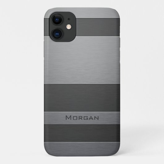 Faux Brushed Steel - Jouw naam toevoegen Case-Mate iPhone Case (Achterkant)