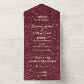 Faux Burgundy Glitter Wedding All In One Uitnodiging (Binnen)