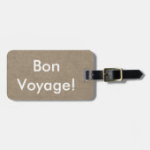 Faux Burlap Bagagelabel (Voorkant horizontaal)