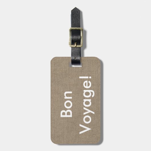 Faux Burlap Bagagelabel (Voorkant verticaal)